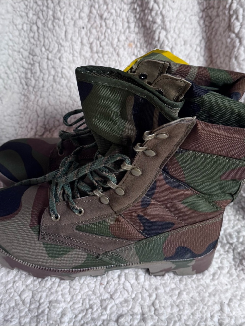 Camo Tactical Combat Boots - Green/Brown - Picture 3 of 6